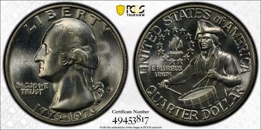 1976-S 25C Silver MS67