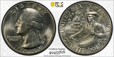 1976-S 25C Silver MS66