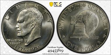 1976-S $1 Silver MS66
