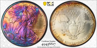 1997 $1 Silver Eagle MS67