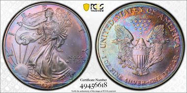 1999 $1 Silver Eagle MS68