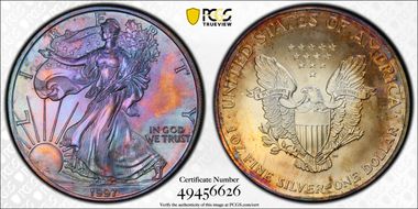 1997 $1 Silver Eagle MS67