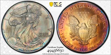 2001 $1 Silver Eagle MS67