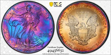 2001 $1 Silver Eagle MS67
