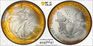 1994 $1 Silver Eagle MS67