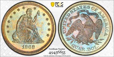 1868 25C PR64