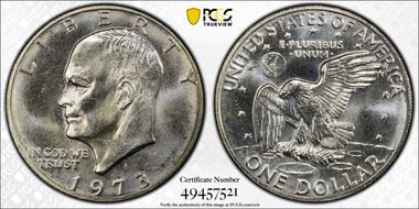 1973-S $1 Silver MS64
