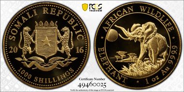 2016 1000 S African Elephant MS69