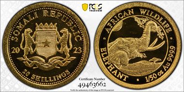 2023 20 S African Elephant Au 1/50oz MS69