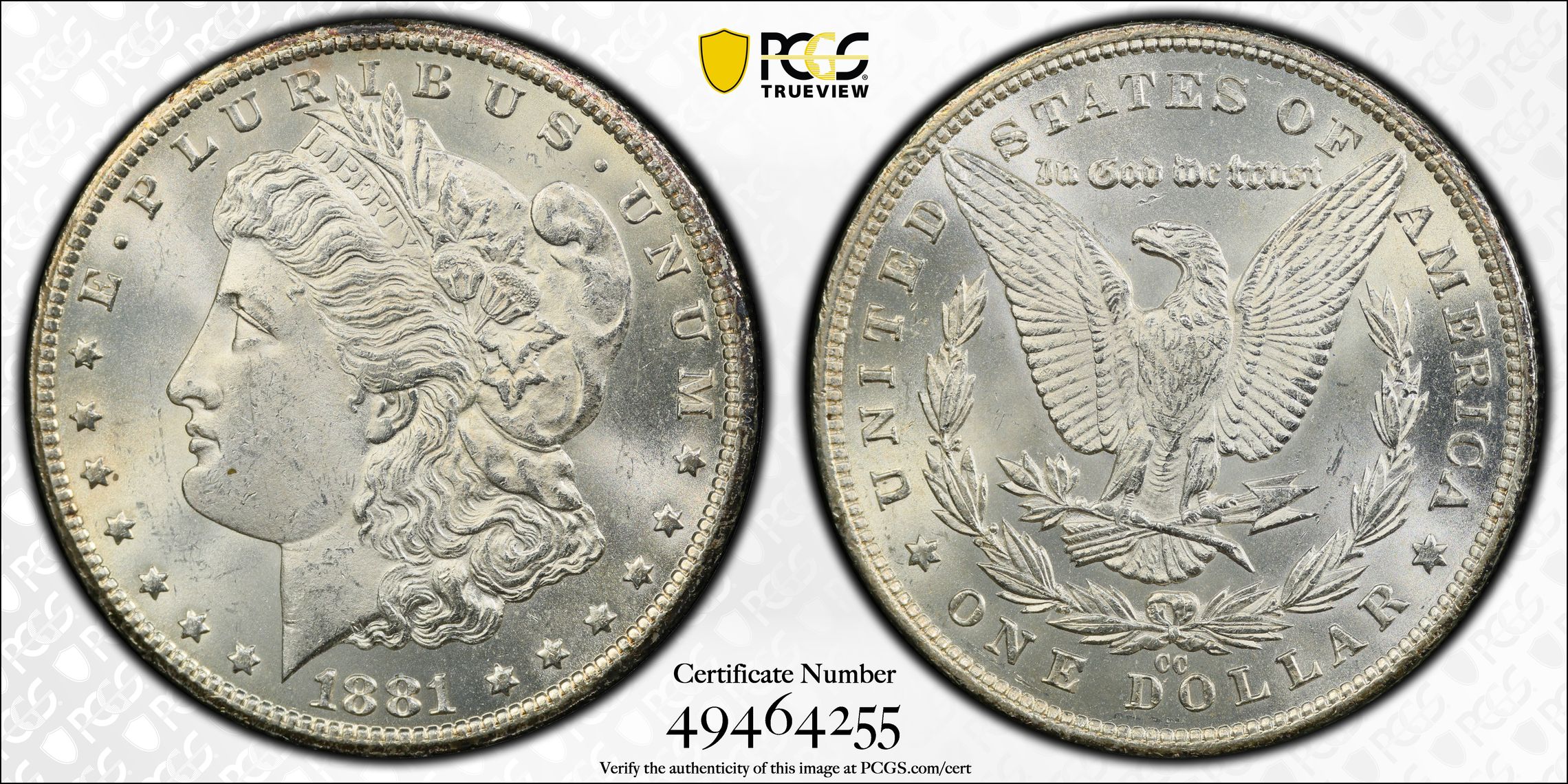 1881-CC $1 MS64 PCGS