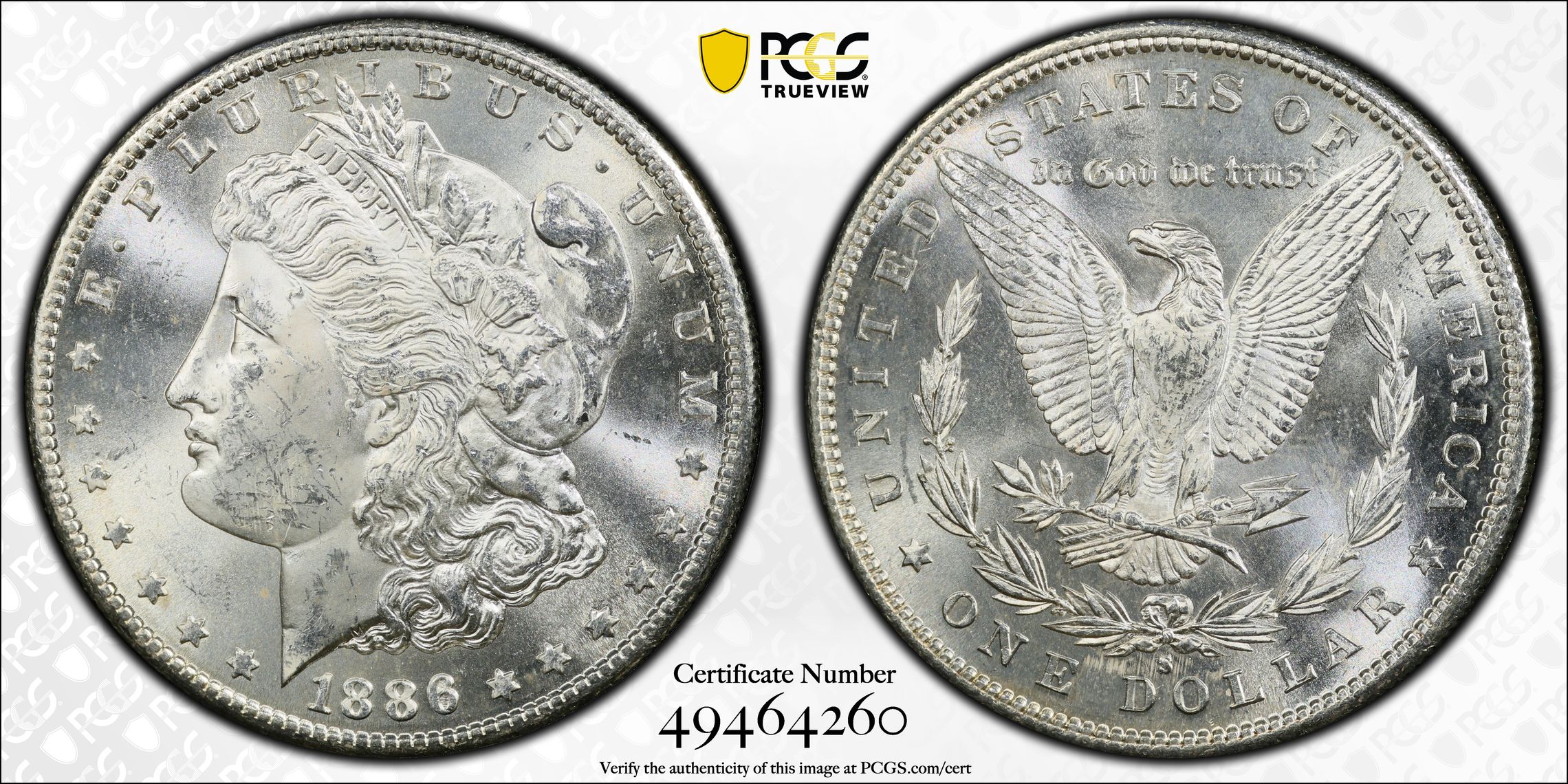 1886-S $1 MS62 PCGS