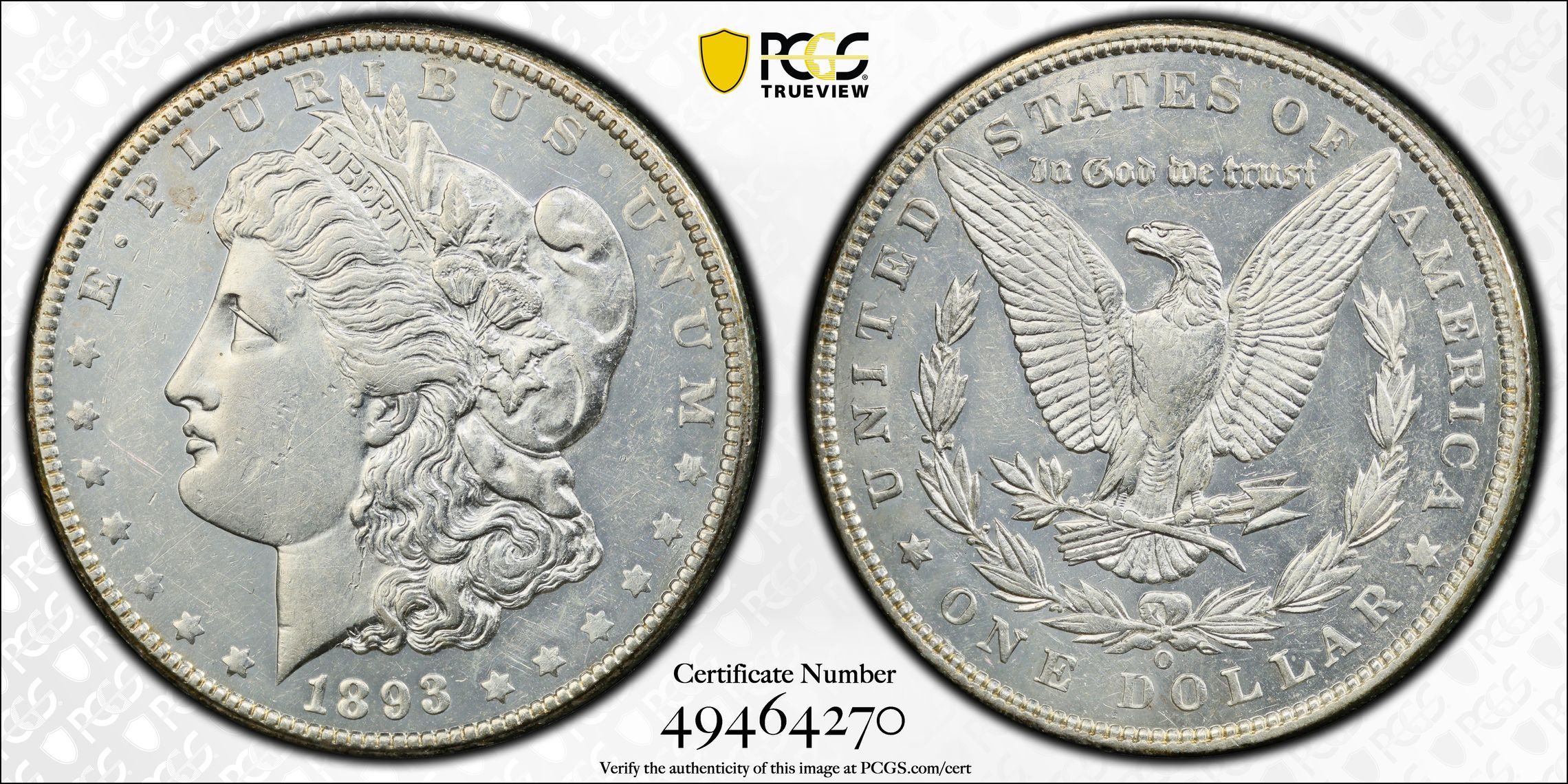 1893-O $1 AU55 PCGS