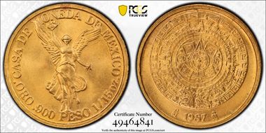 1987-Mo 1/15 Oz KM-628  Au MS67