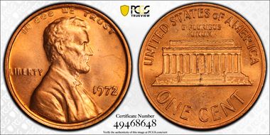 1972 1C Doubled Die Obverse MS66RD