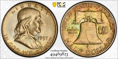 1957-D 50C MS67FBL