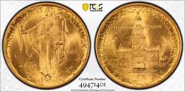 1926 $2.50 Sesquicentennial MS64+