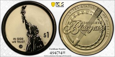 2022-S $1 American Innovation KY Rev PR Bluegrass Music First Strike PR69