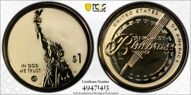 2022-S $1 American Innovation KY Rev PR Bluegrass Music First Strike PR69