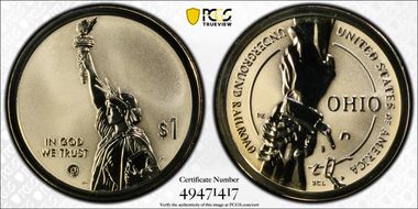 2023-S $1 American Innovation OH Rev PR Underground Railroad First Strike PR70