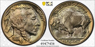 1938-D 5C Buffalo MS67