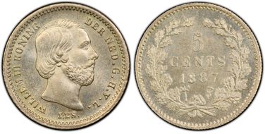 1887 5C KM-91  Ag MS65