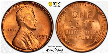 1957 1C MS66+ RD