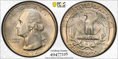 1934-D 25C MS65