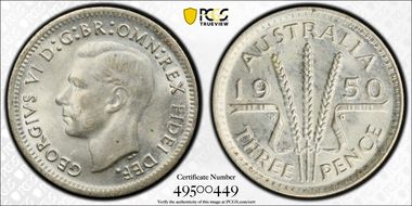 1950(m) 3D KM-44  Ag MS65