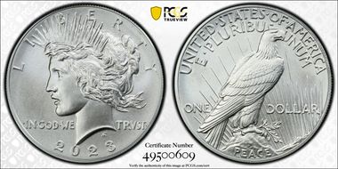 2023 $1 Peace Dollar MS70
