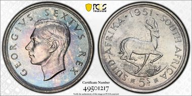 1951 5 Shil PR67