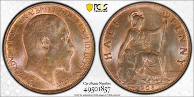 1908 1/2D S-3991 MS64RB