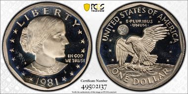 1981-S SBA$1 Type 1 PR68DCAM