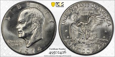 1974-S $1 Silver MS65