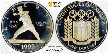 1992-S $1 Olympic PR68DCAM