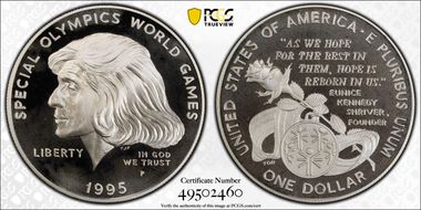 1995-P $1 Special Olympics PR67DCAM