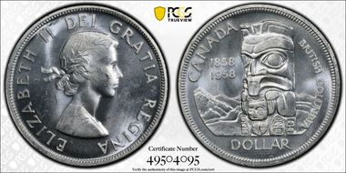 1958 S$1 British Columbia MS63