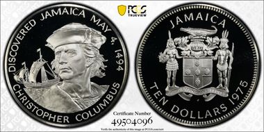 1975-FM $10 Columbus Silver PR69DCAM