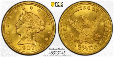 1907 $2.50 MS66