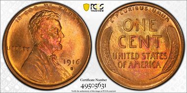 1916-S 1C MS65RD
