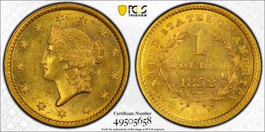 1852 G$1 MS62