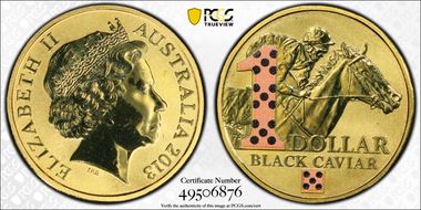 2013 $1 Black Caviar Colorized MS68