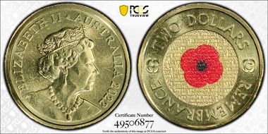2022-C $2 Remembrance Day Colorized MS69