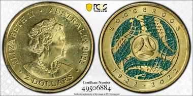 2022 $2 Socceroos Centenary MS66