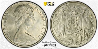 1966 50C KM-67  Ag MS63