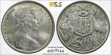 1966 50C KM-67  Ag MS63