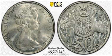 1966 50C KM-67  Ag MS63