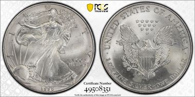 1998 $1 Silver Eagle MS64