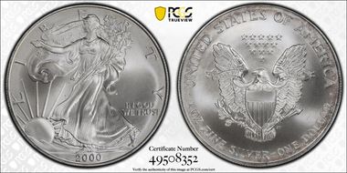 2000 $1 Silver Eagle MS67