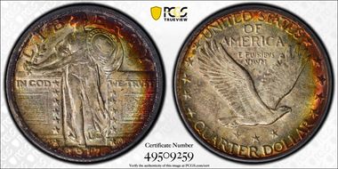 1917 25C Type 2 AU55+ FH