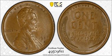 1909-S VDB 1C AU58BN